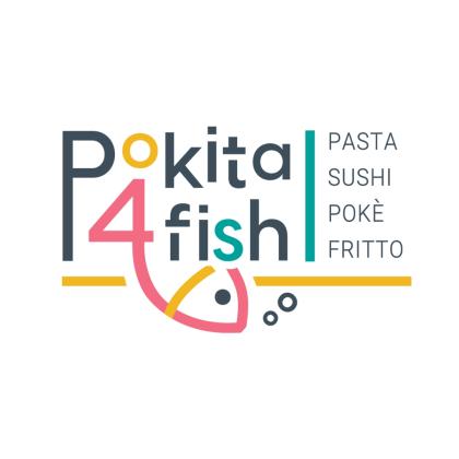 Logo di un ristorante che offre pasta, sushi, pokè e fritto.
