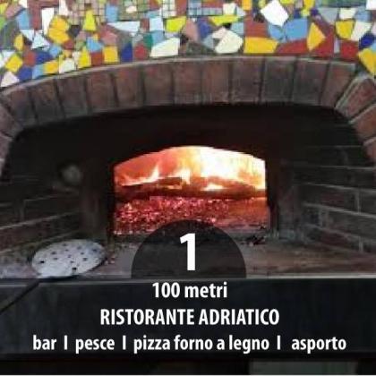 Forno a legna del Ristorante Adriatico, specialità pesce e pizza, a 100 metri.