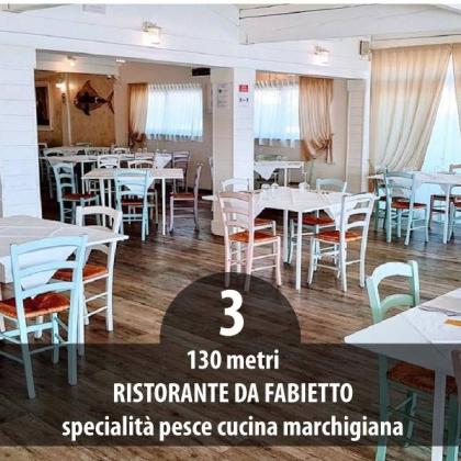 Ristorante Da Fabietto, 130 metri. Specialità pesce, cucina marchigiana.