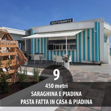 Ristorante a 450 metri, specialità saraghina e piadina, pasta fatta in casa.