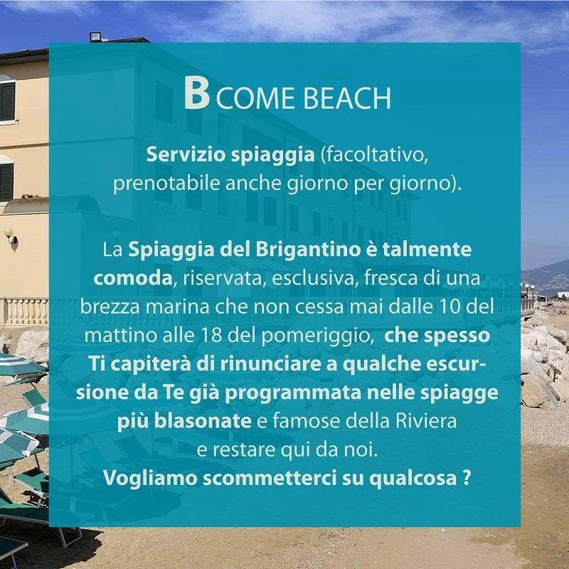 Spiaggia del Brigantino: comoda, riservata, esclusiva, con brezza marina dalle 10 alle 18.
